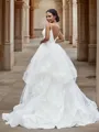 A-line Spaghetti Straps Sleeveless Sweep Train Tulle Classy Wedding Dresses