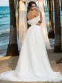 Fashion A-line Off-the-Shoulder Sleeveless Sweep Train Tulle Wedding Dresses