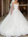 Ball-Gown Fashion Straight Tulle Floor-Length Wedding Dress