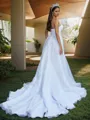 A-line Stunning Sweetheart Organza Cathedral Train Wedding Dress With Slit