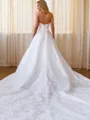 A-line Pretty Straight Cathedral Train Satin Wedding Dress With Pockets