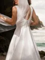 A-line Charming Square Floor-Length Satin Wedding Dress