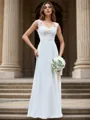 Fashion A-line Sweetheart Floor-Length Chiffon Wedding Dress With Appliques Lace