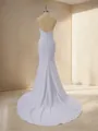 Stylish Sheath/Column Straight Stretch Crepe Court Train Wedding Dress With Pleated