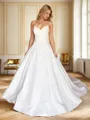 A-line Perfect Sweetheart Cathedral Train Stretch Crepe Corset Wedding Dress