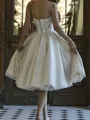 Perfect A-line Off-the-Shoulder Appliques Lace Knee-Length Wedding Dress