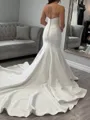 Luxurious Mermaid Straight Cathedral Train Satin Wedding Dress