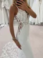 Aristocratic Sheath Spaghetti Straps Appliques Lace Cathedral Train Charmeuse Corset Wedding Dress