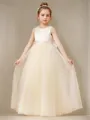 A-line Princess Scoop Joyful Sleeveless Floor-Length Tulle Flower Girl Dress