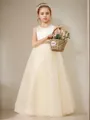 A-line Princess Scoop Joyful Sleeveless Floor-Length Tulle Flower Girl Dress