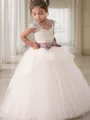 Ball-Gown Princess Straps Sleeveless Floor-Length Precious Tulle Flower Girl Dress With Sash