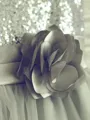 A-line Princess Sparkling Scoop Sleeveless Knee-Length Tulle Flower Girl Dress With Hand-Made Flower