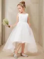 A-line Princess Scoop Sleeveless Asymmetrical Adorable Tulle Flower Girl Dress