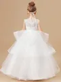 Ball-Gown Princess Scoop Sleeveless Floor-Length Graceful Tulle Flower Girl Dress