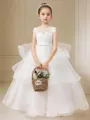 Ball-Gown Princess Scoop Sleeveless Floor-Length Graceful Tulle Flower Girl Dress