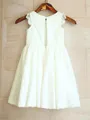 Dreamy A-line Scoop Sleeveless Tea-Length Chiffon Flower Girl Dress With Lace