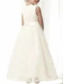 A-line Princess Scoop Sleeveless Enchanting Floor-Length Tulle Flower Girl Dress With Applique