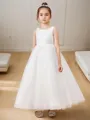 A-line Princess Scoop Sleeveless Ankle-Length Innocent Tulle Flower Girl Dress