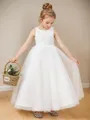 A-line Princess Scoop Sleeveless Ankle-Length Innocent Tulle Flower Girl Dress