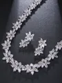 Occident Brilliant Alloy With Flowers Wedding Bridal Jewelry Set