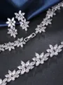 Occident Brilliant Alloy With Flowers Wedding Bridal Jewelry Set