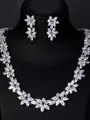 Occident Brilliant Alloy With Flowers Wedding Bridal Jewelry Set