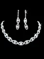 Korean Pretty Rhinestone Wedding Bridal Jewelry Set