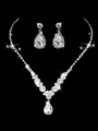 Graceful Copper With Rhinestone Jewelry Sets For Ladies