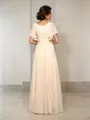 A-line Impeccable Square Short Sleeves Floor-Length Chiffon Mother of the Bride Dress With Beading