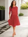 A-line Scoop 3/4 Sleeves Knee-Length Polished Tulle Mother of the Bride Dress
