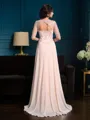 A-line V-Neck 1/2 Sleeves Floor-Length Timeless Chiffon Mother of the Bride Dress With Beading