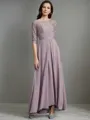 A-line Scoop 1/2 Sleeves Asymmetrical Stunning Chiffon Mother of the Bride Dress