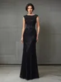 Understated Sheath/Column Scoop Sleeveless Floor-Length Lace Mother of the Bride Dress With Beading