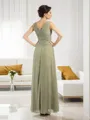 A-line V-Neck Sleeveless Resplendent Floor-Length Chiffon Mother of the Bride Dress With Pleats
