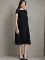 Rhythmic A-line Scoop Sleeveless Knee-Length Chiffon Mother of the Bride Dress