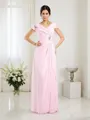 A-line V-Neck Short Sleeves Gorgeous Floor-Length Chiffon Mother of the Bride Dress With Ruffles
