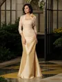 Trumpet/Mermaid Sweetheart Sleeveless Floor-Length Unique Taffeta Mother of the Bride Dress With Lace
