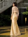 Trumpet/Mermaid Sweetheart Sleeveless Floor-Length Unique Taffeta Mother of the Bride Dress With Lace