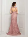 Trumpet/Mermaid Regal Straps Sleeveless Sweep Train Lace Mother of the Bride Dress With Lace