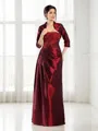 A-line Strapless 1/2 Sleeves Floor-Length Charming Taffeta Mother of the Bride Dress With Applique
