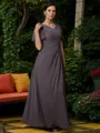 A-line V-Neck Endearing Short Sleeves Floor-Length Chiffon Mother of the Bride Dress