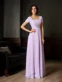 A-line Square Sleeveless Floor-Length Refined Chiffon Mother of the Bride Dress With Beading