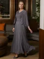 A-line V-Neck Sleeveless Ankle-Length Chiffon Chic Mother of the Bride Dress