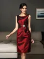 Sheath/Column Scoop Sleeveless Regal Knee-Length Taffeta Mother of the Bride Dress With Pleats