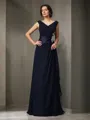 A-line V-Neck Sleeveless Stunning Ankle-Length Chiffon Mother of the Bride Dress With Applique