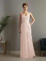 Sheath/Column Straps Statuesque Sleeveless Floor-Length Chiffon Mother of the Bride Dress With Beading