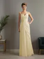 Sheath/Column Straps Statuesque Sleeveless Floor-Length Chiffon Mother of the Bride Dress With Beading