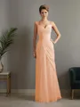 Sheath/Column Straps Statuesque Sleeveless Floor-Length Chiffon Mother of the Bride Dress With Beading