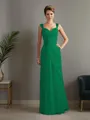 Sheath/Column Straps Statuesque Sleeveless Floor-Length Chiffon Mother of the Bride Dress With Beading