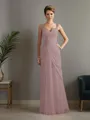 Sheath/Column Straps Statuesque Sleeveless Floor-Length Chiffon Mother of the Bride Dress With Beading